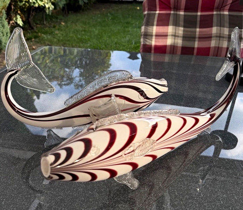 Glas fischfigur skulptur - 2x,