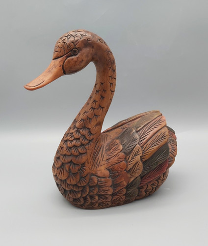 Holzskulptur schwan figur - holzskulptur,
