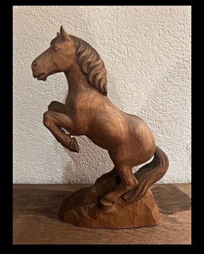 Holz figur pferd steigend - pferd,