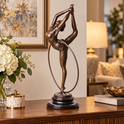 Bronze skulptur tänzerin mit - skulptur,