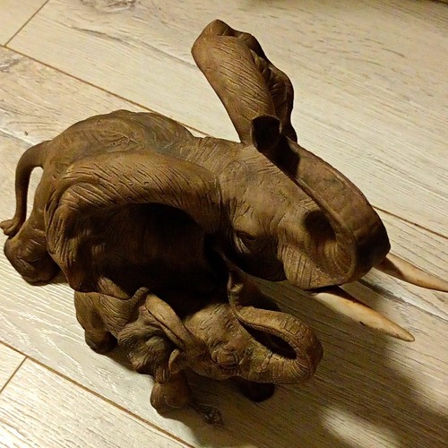 Keramik figur elefant braun - figur,