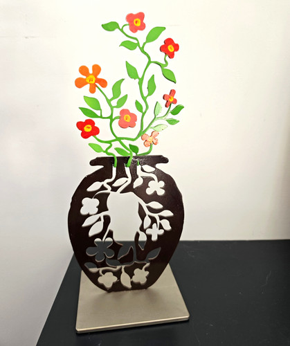 Edelstahl deko blume - edelstahl,