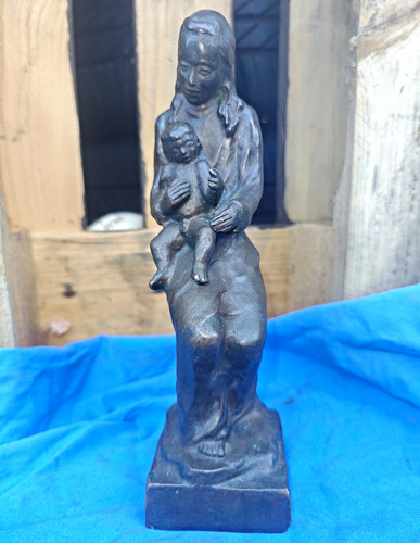 Alte bronzefigur maria mit - bronzefigur, "maria