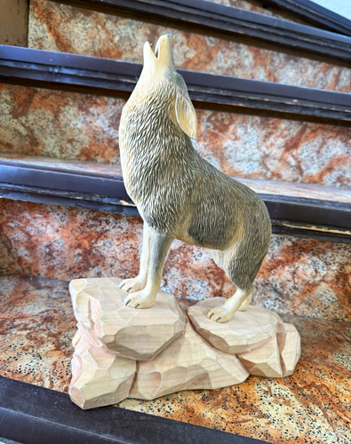 Wolf heulend holzfigur cm - wolf,