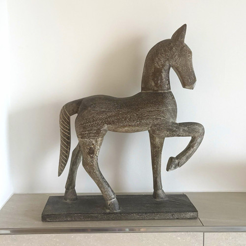 Pferd statue grau - statue, freistehend