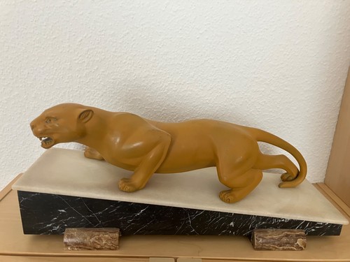 Art déco panther skulptur - art,