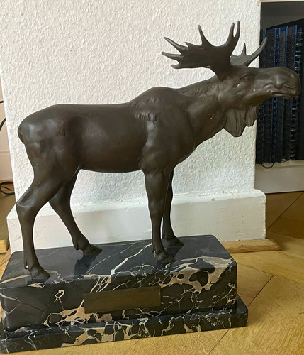 Massive bronze elch skulptur - massive,