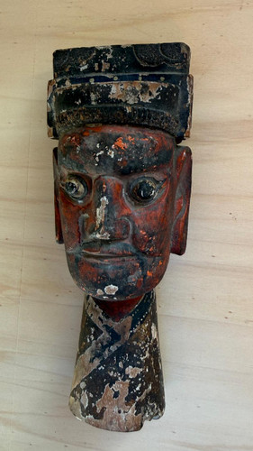 Asiatische holzskulptur kopf - asiatische,