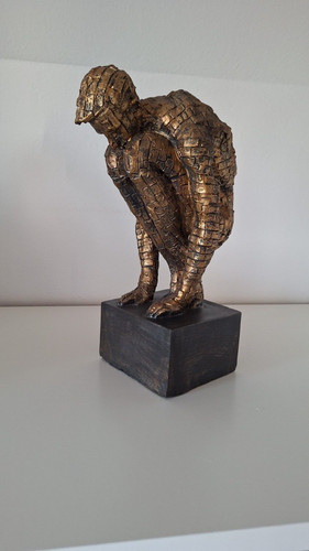 Skulptur hockender mann - skulptur,